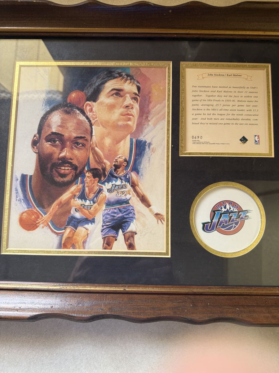 NBA Rare Stockton/Malone Ltd edition numbered plaque