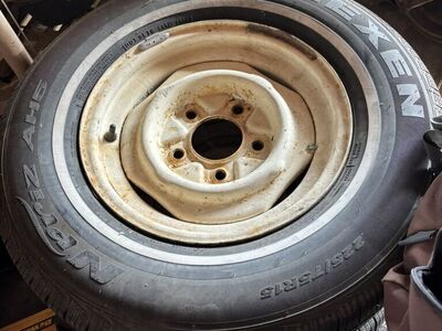 Old School Ford 5x5.5 Wheels & White Wall Tires
