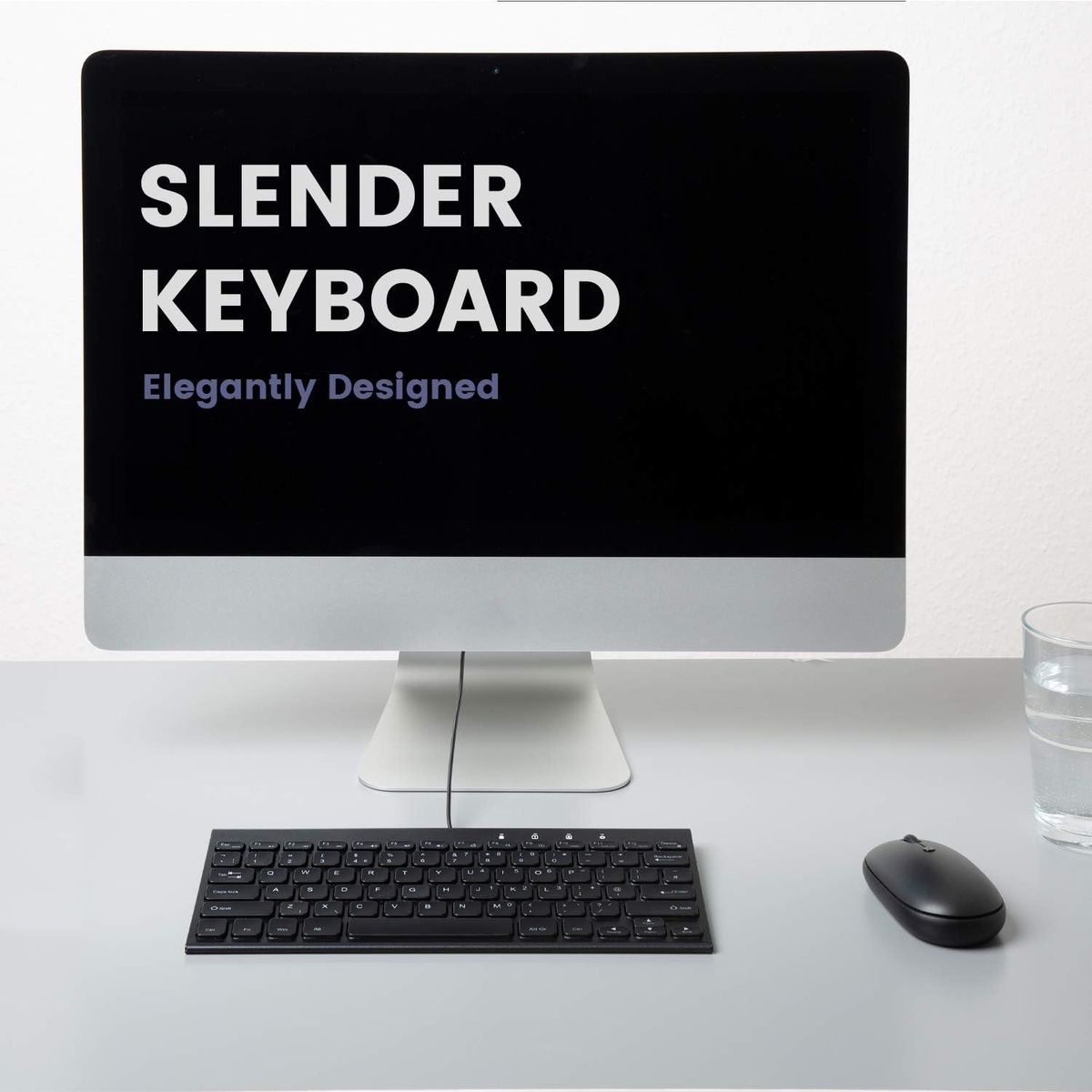 Perixx PERIBOARD-429 Wired Mini Backlit Keyboard - Thin and Silent Scissor Keys - White Backlight Color - US English