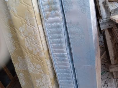 2 queen bed sets and 1 king mattress (can deliver) mattress box spring metal frame