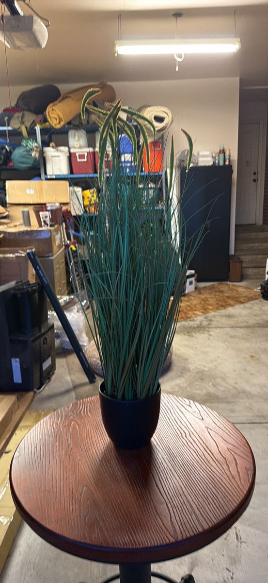 KOL 3ft Artificial Cattail Grass Green Decor Plant with Pot (New)