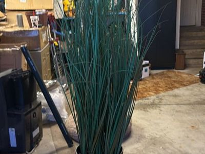 KOL 3ft Artificial Cattail Grass Green Decor Plant with Pot (New)