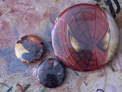 Spider-Man Collectible Button Pin Set - 1 Large, & 2 Small Pins - Comic Book/Movie Merch