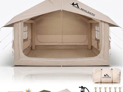 Inflatable Tents for Camping, Large Inflatable Camping Tent with Hand Pump, Easy Setup Tents for 4-6 People, Portable Glamping T
