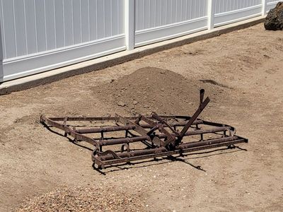 Vintage Metal Harrow Farming Tool - Rustic Agricultural Tool 3 Feet by 4 Feet Drag Harrow Ploughing Implement