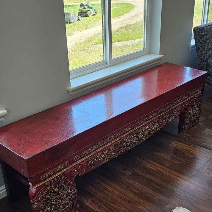 Chinese carved opium bench