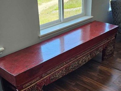 Chinese carved opium bench