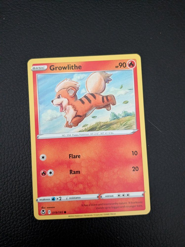 Pokémon TCG Growlithe 019/195 Silver Tempest Common Card