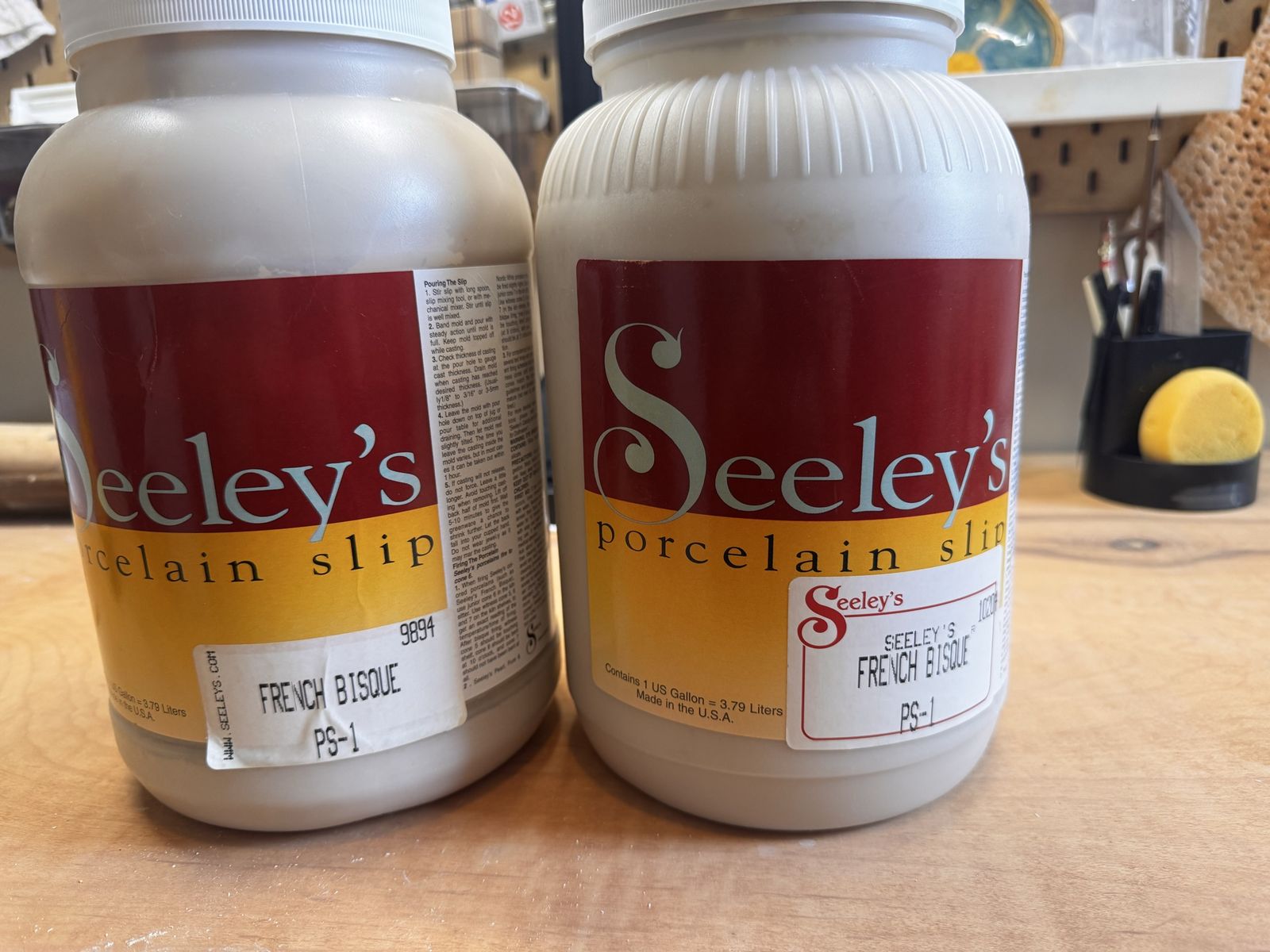 Seeley's French Bisque PS-1 Porcelain Slip - 1 Gallon Each (3 Available)