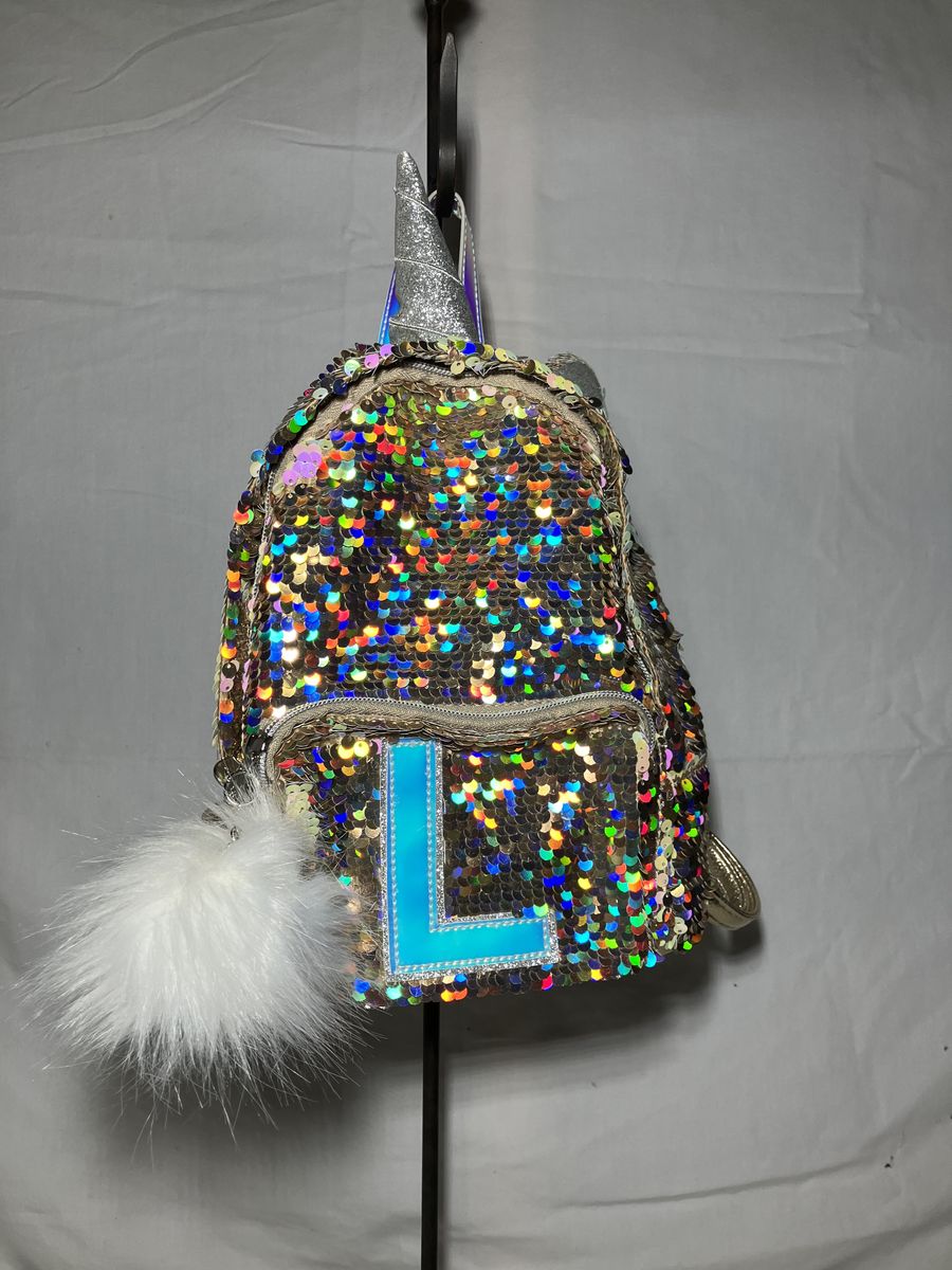 Justice unicorn sequin mini backpack iridescent L