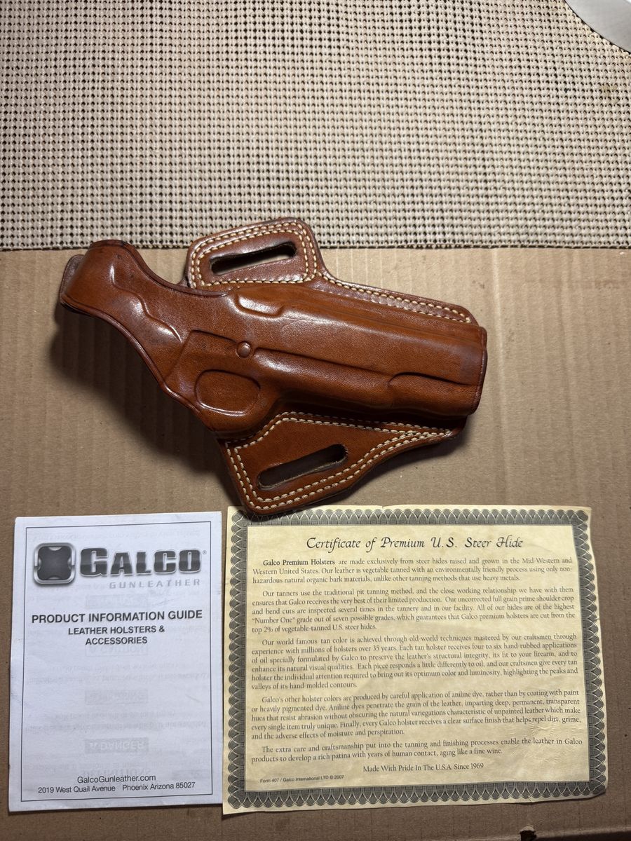 1911 Gun Holster Premium Leather by Galco fits most 1911’s.