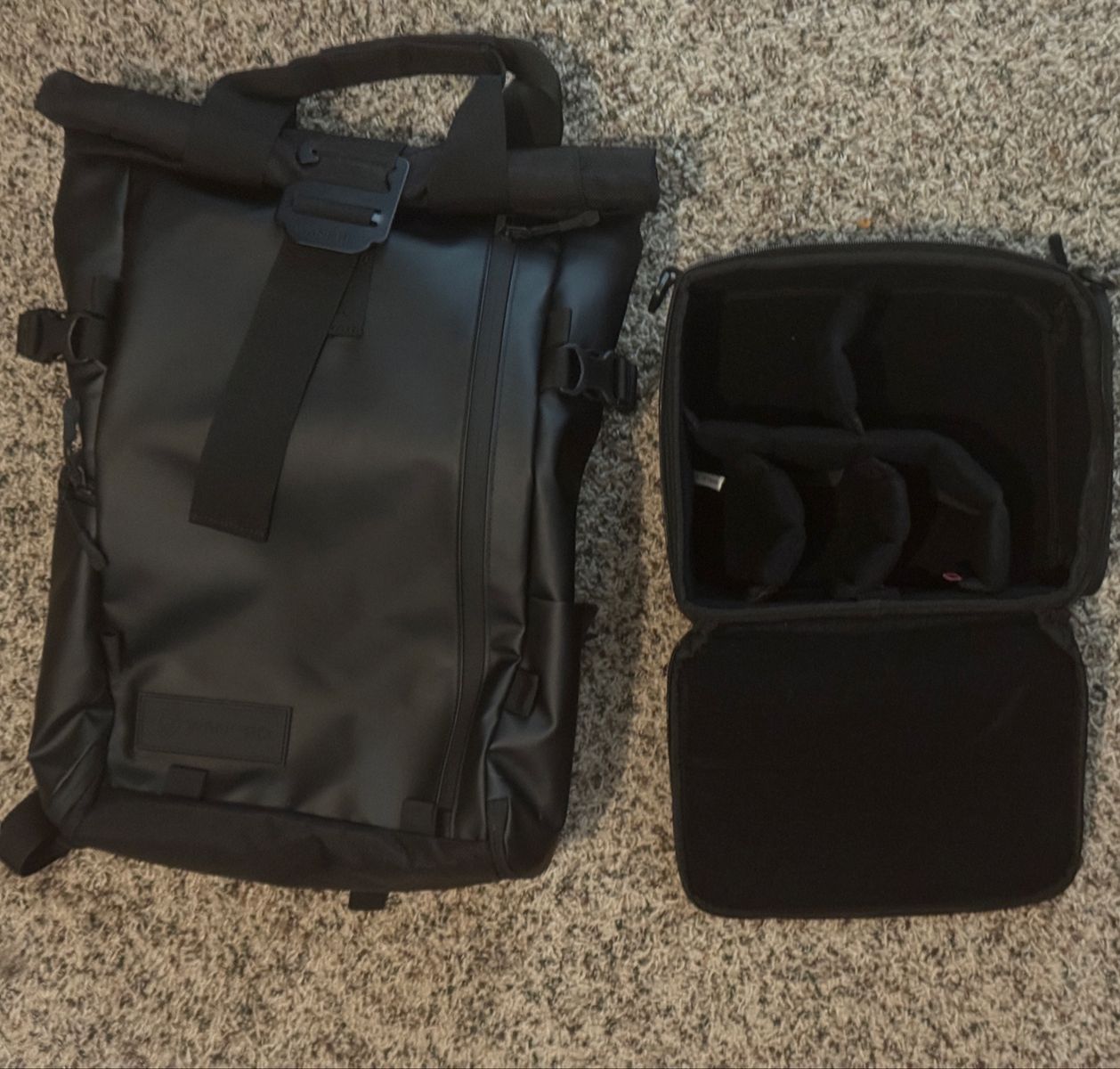 Wandrd Prvke backpack with camera cube. Pack is v2 or v3