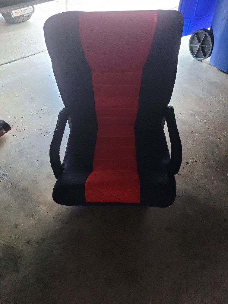 Red and Black Floor Gaming Chair with Armrests