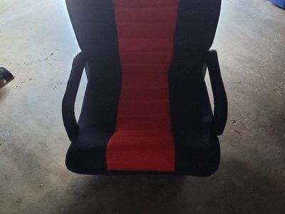 Red and Black Floor Gaming Chair with Armrests