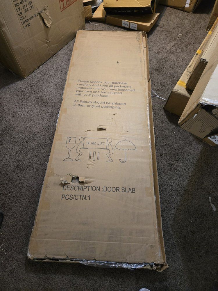 ​Brand New White Shaker Interior Door Slab / Barn Door Panel - 24" x 84"