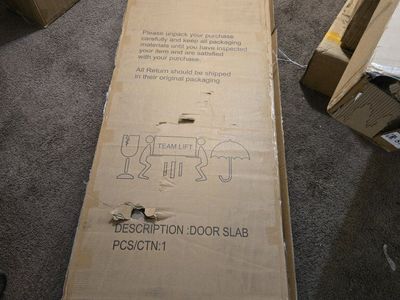 Brand New White Shaker Interior Door Slab / Barn Door Panel - 24" x 84"
