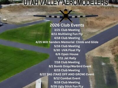 Utah Valley Aeromodelers 2026 Event Calender