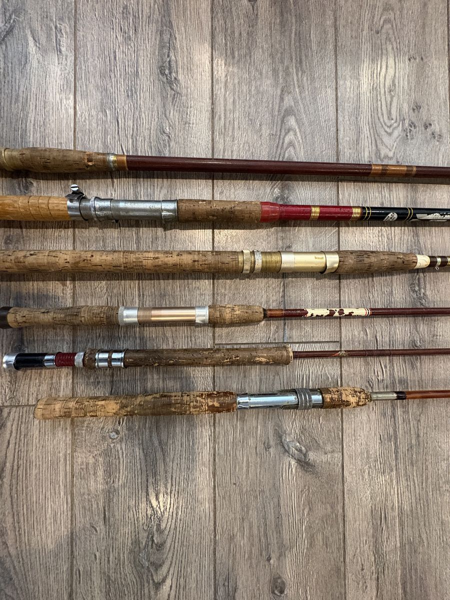 6 Vintage Fishing Rods – Surf & Spin/Fly Combo