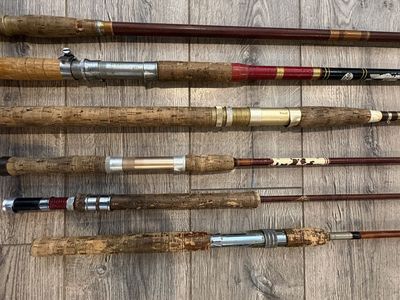 6 Vintage Fishing Rods – Surf & Spin/Fly Combo