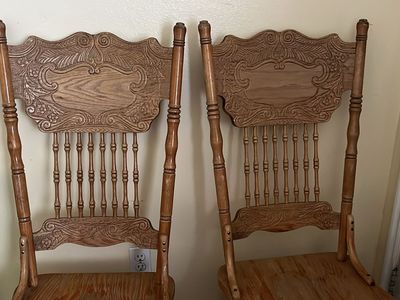 Vintage solid wood dining chairs