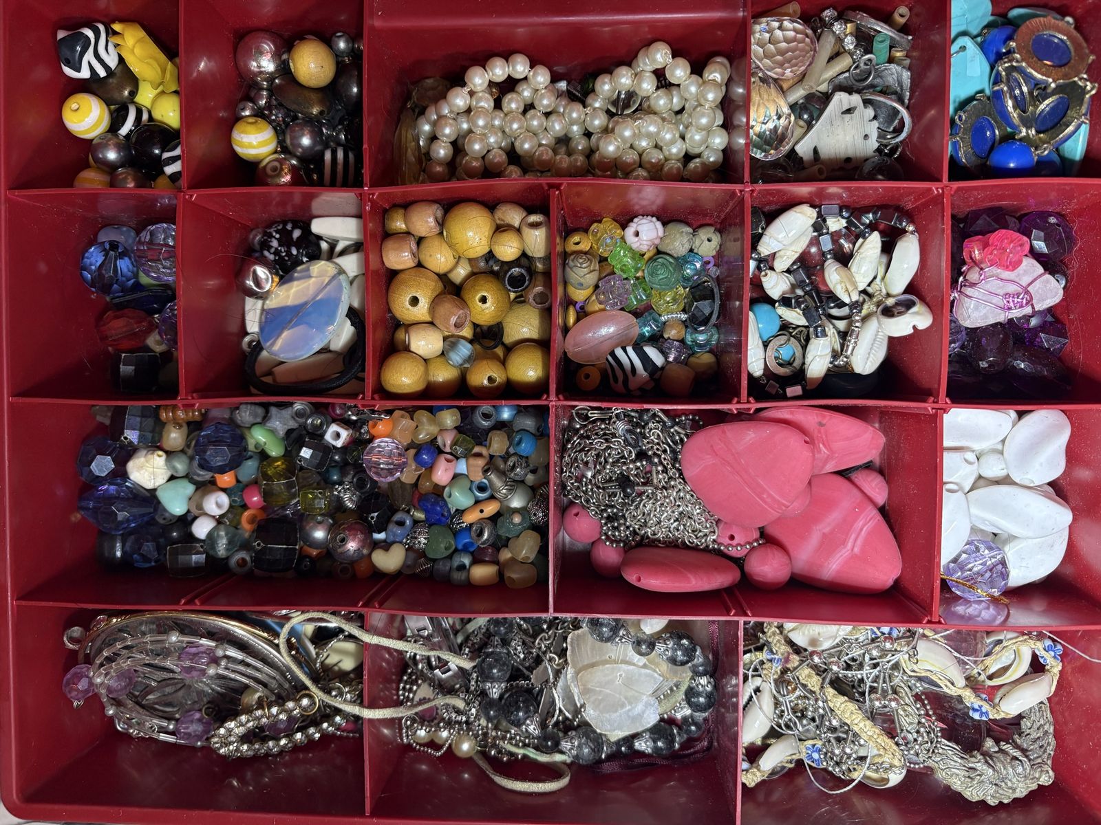 Large Lot of Craft Jewelry & Beads - Necklaces, Bracelets, Pendants, Mixed Materials, Various Styles