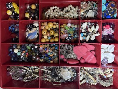 Large Lot of Craft Jewelry & Beads - Necklaces, Bracelets, Pendants, Mixed Materials, Various Styles