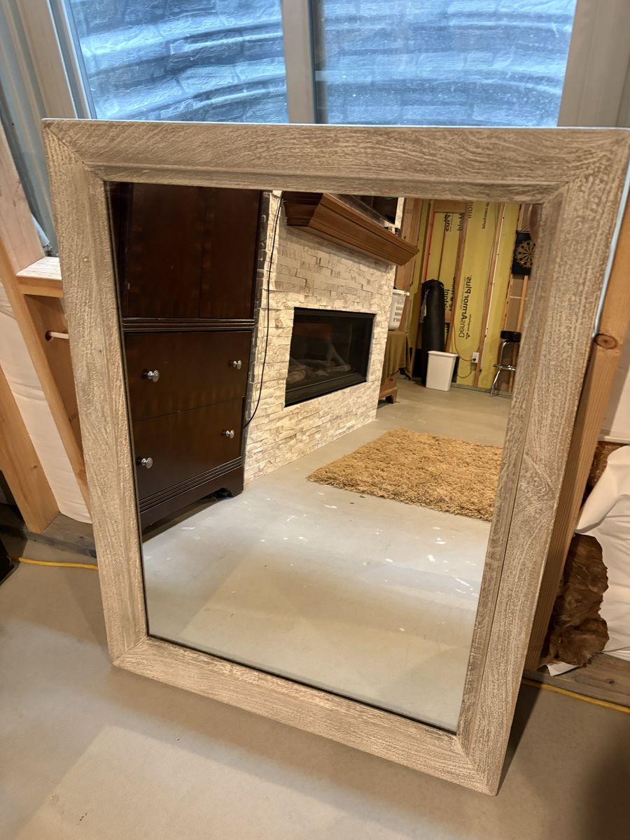 All wood mirror