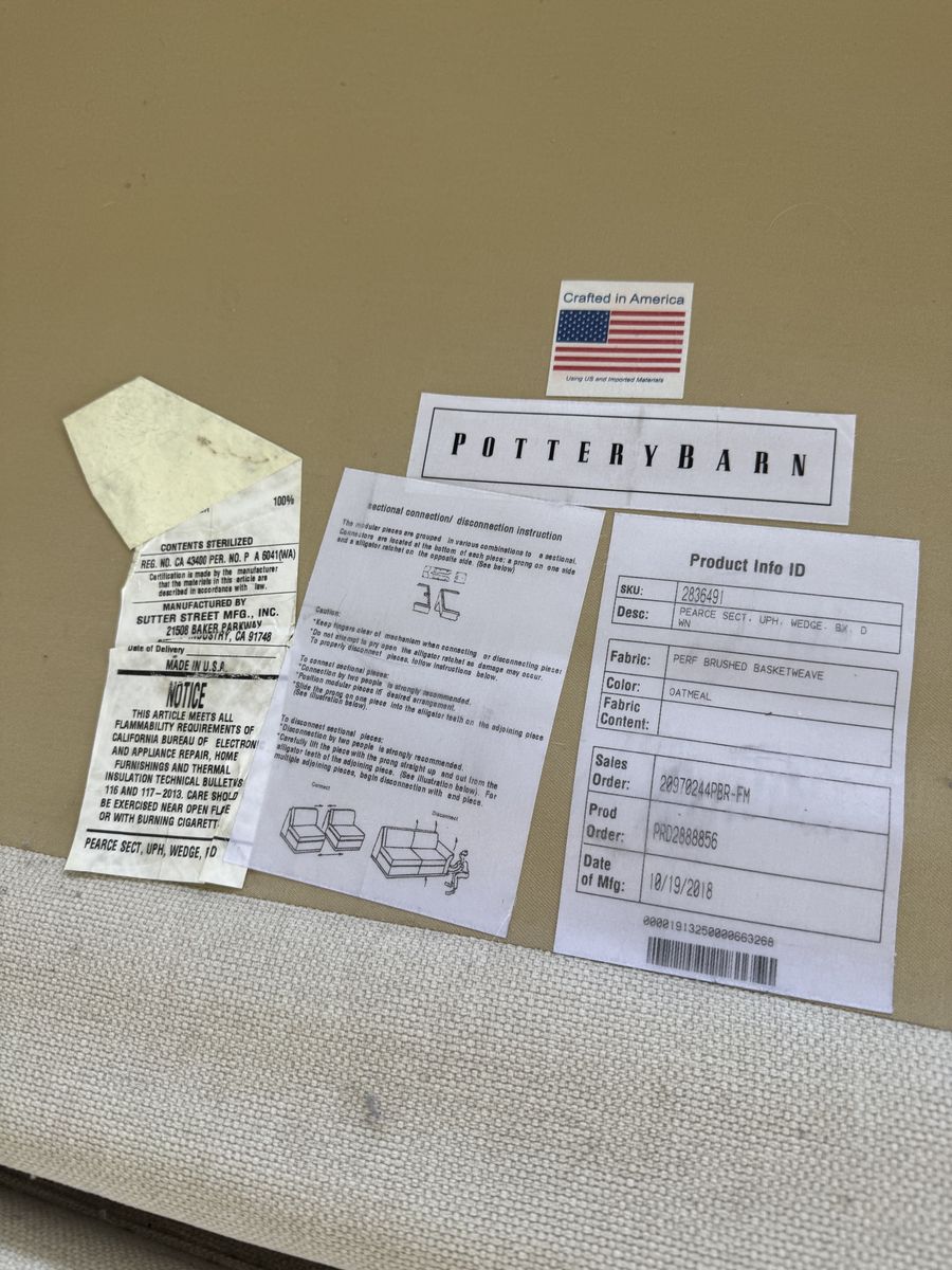 Used Pottery Barn Couch