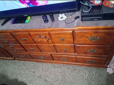 solid wood dresser and nightstand