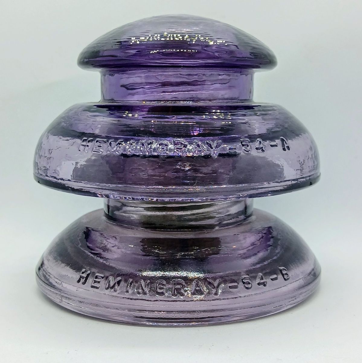 Hemingray 54-A & B purple 2 piece insulator