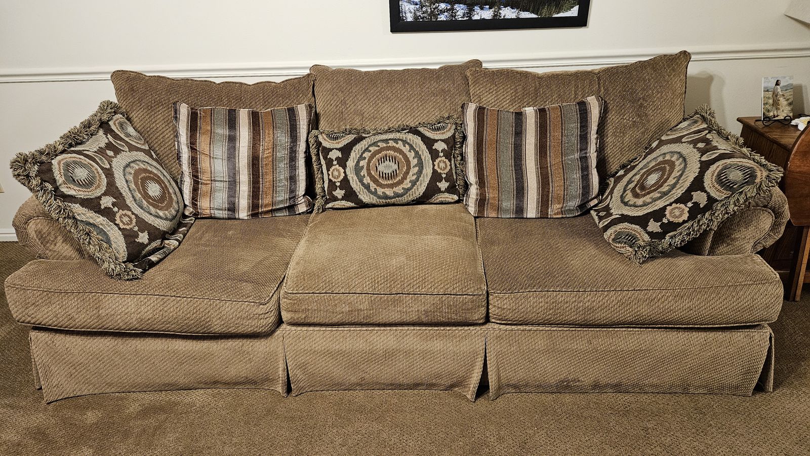 Couch with cushions