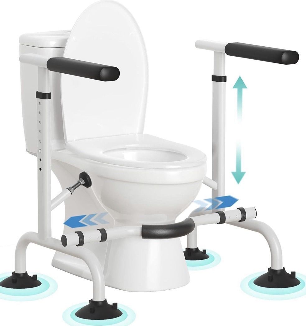 Homenurse Adjustable Safety Toilet Rail Frame with Suction Cups