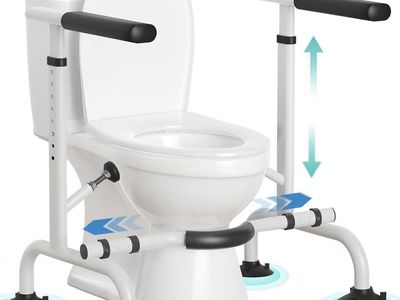 Homenurse Adjustable Safety Toilet Rail Frame with Suction Cups