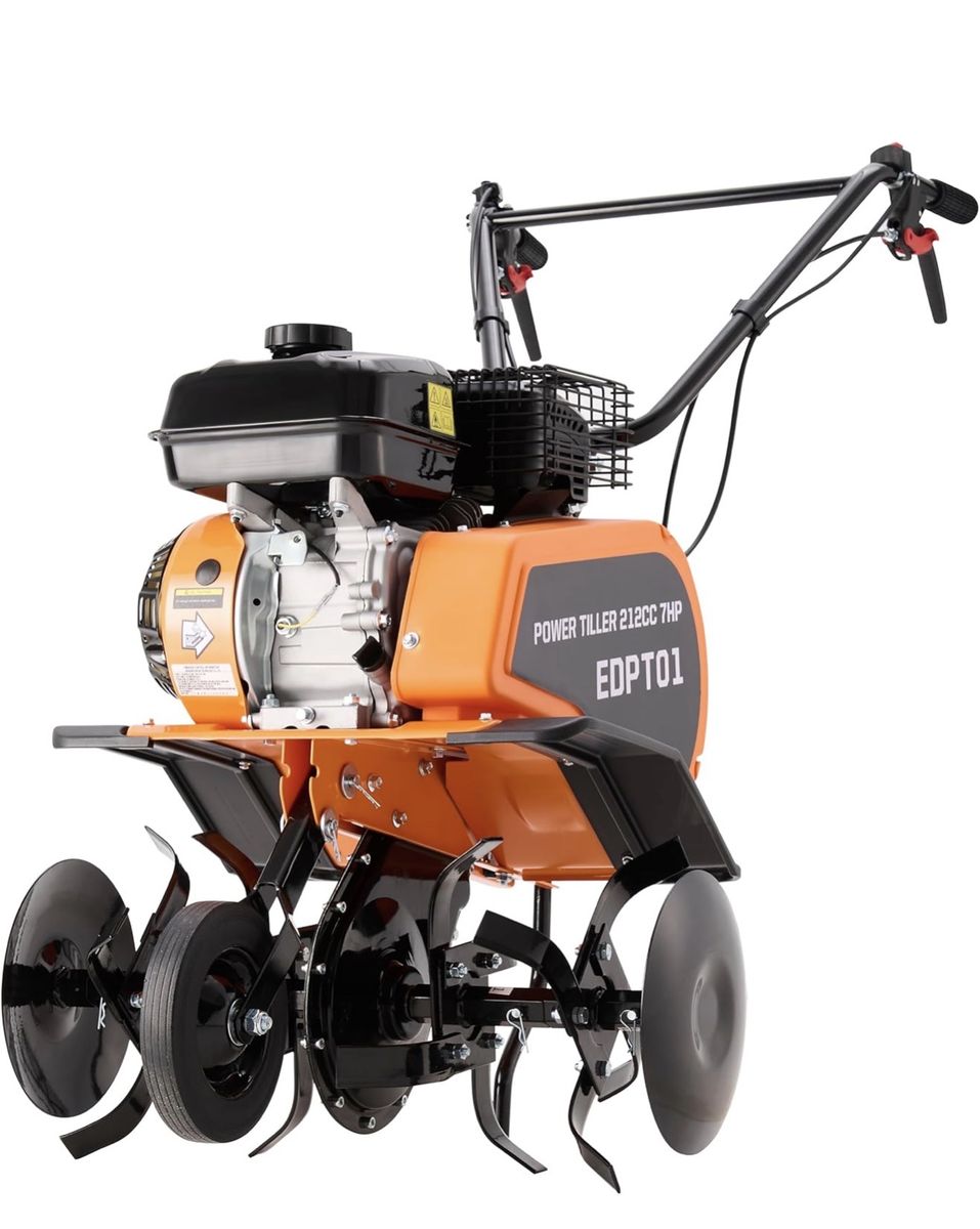 For rent Gas Tiller Cultivator, 7HP 212CC 4-Stroke Garden Tiller with Forward/Reverse
