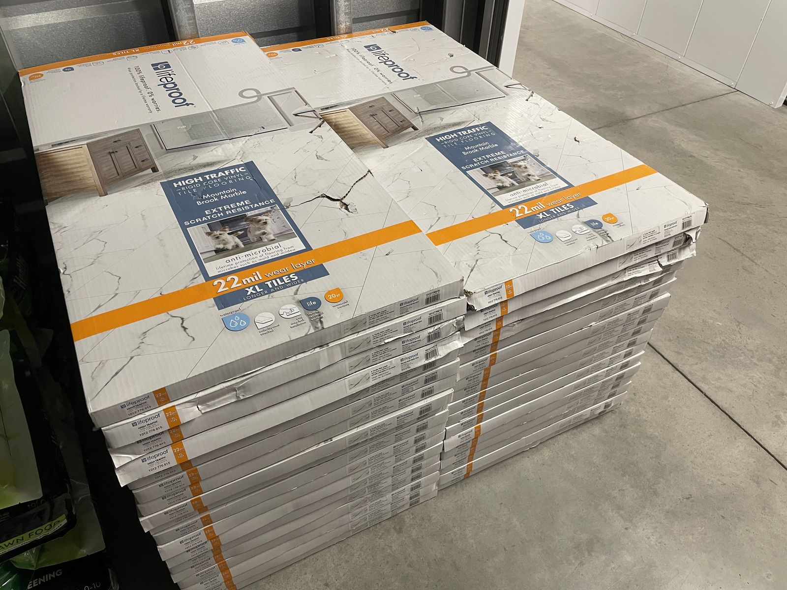 Lifeproof 22mil Mountain Brook Marble Waterproof Luxury Vinyl Tile Flooring