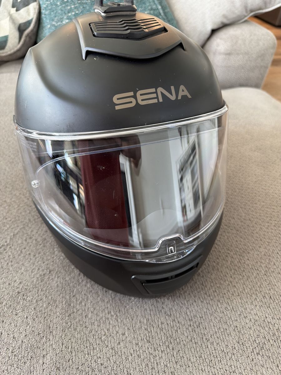 Sena Momentum INC Large Matte Black Full Face Smart Motorcycle Helmet DOT Certified