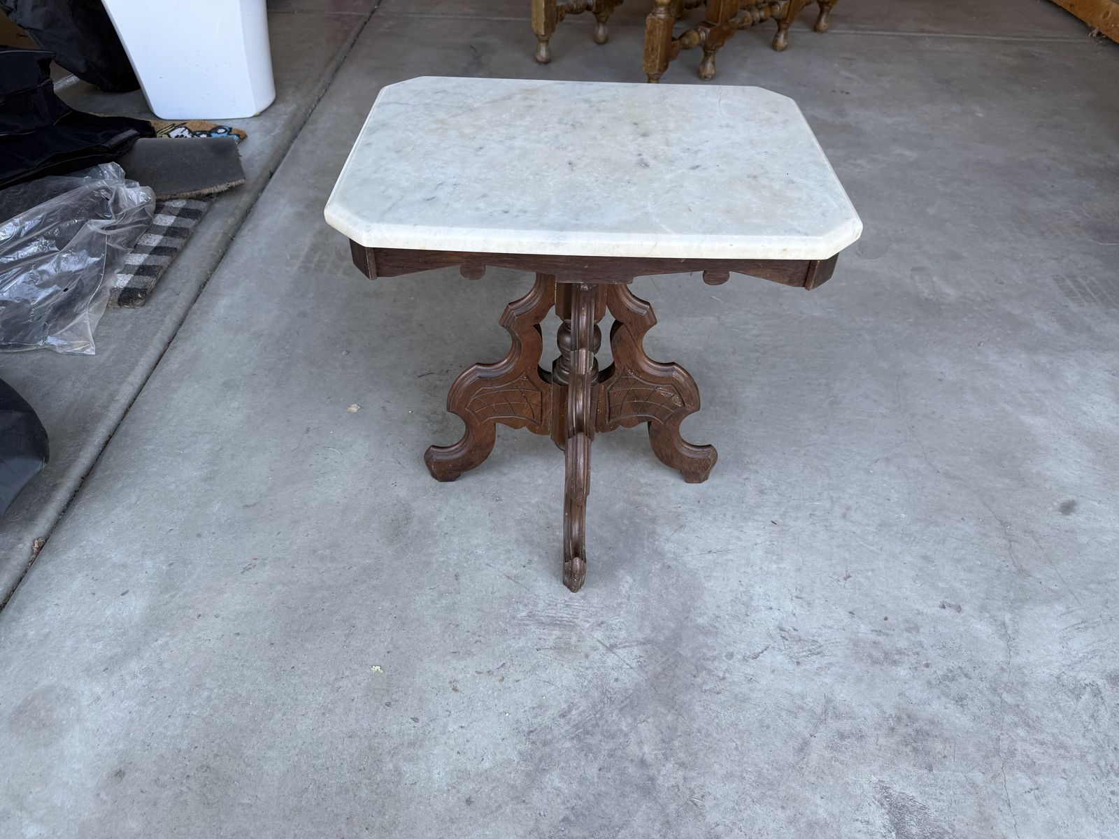 Antique Marble End Table