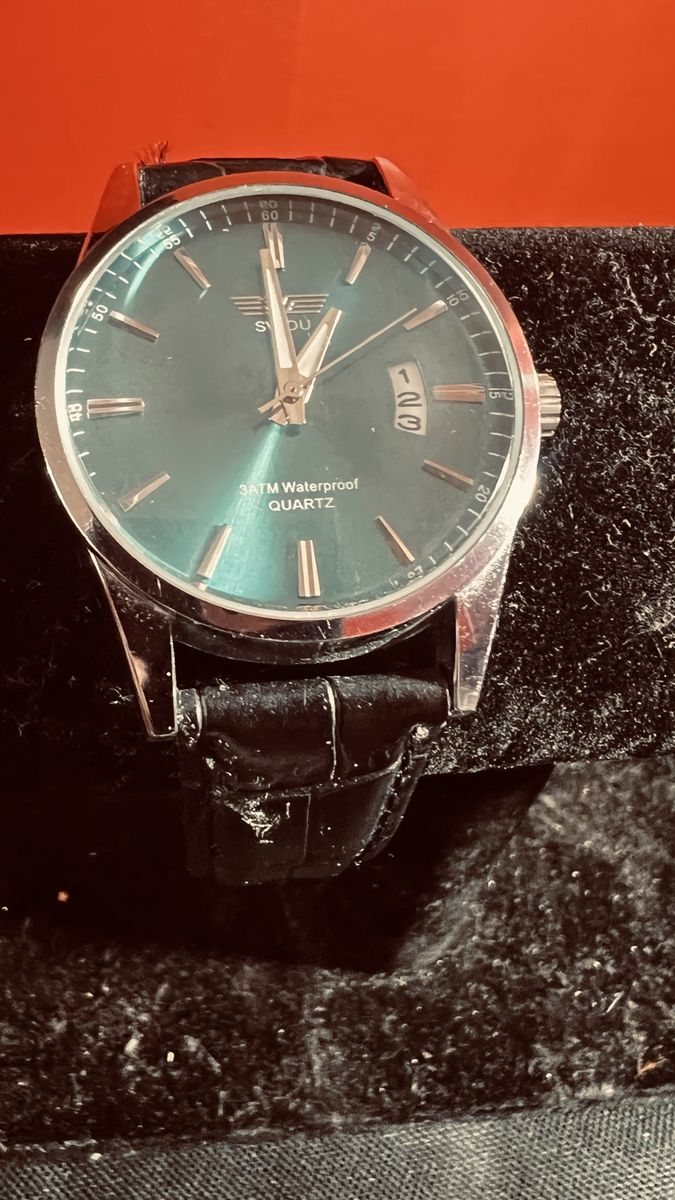 SYDDU Quartz Watch Green Dial 3ATM Waterproof Black Strap