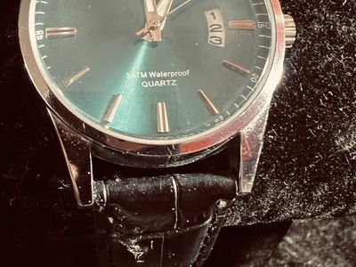 SYDDU Quartz Watch Green Dial 3ATM Waterproof Black Strap