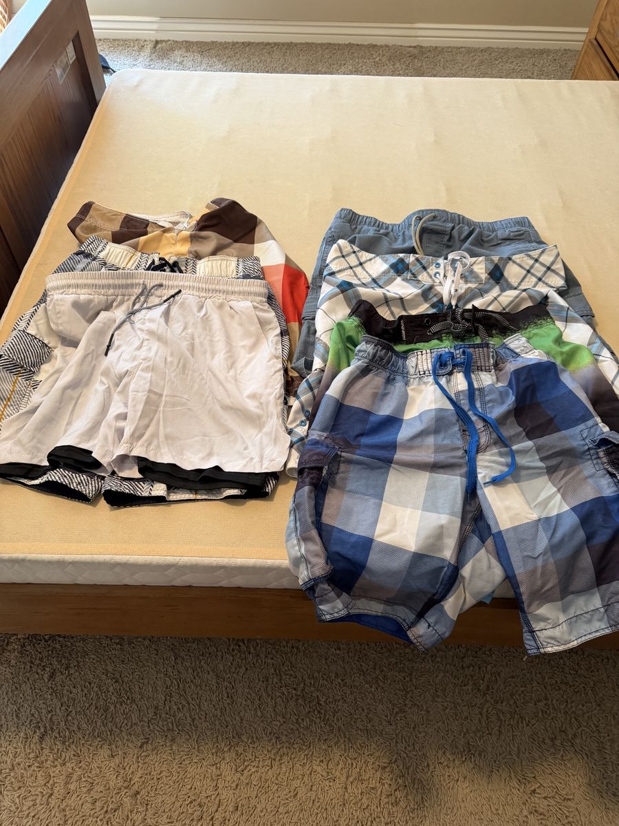 Men's Swim Trunks & Board Shorts Lot of 7 - Sizes M, L, XL