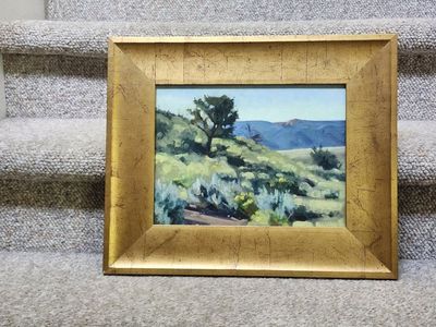 Framed Landscape impressionistic Oil Painting Original Art Gold Frame Canvas Decor