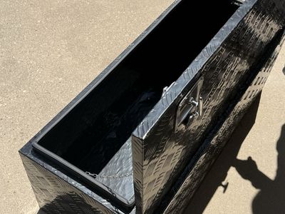 Black Aluminum Diamond Plate Truck Tool Box Storage Chest