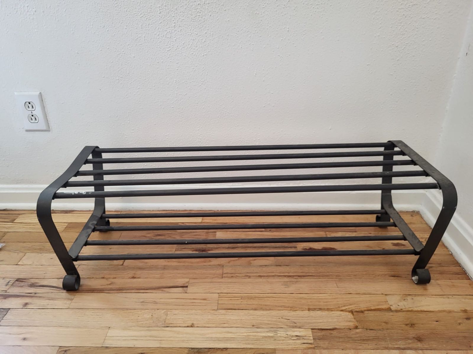 Black Metal Two-Tier Shoe Rack