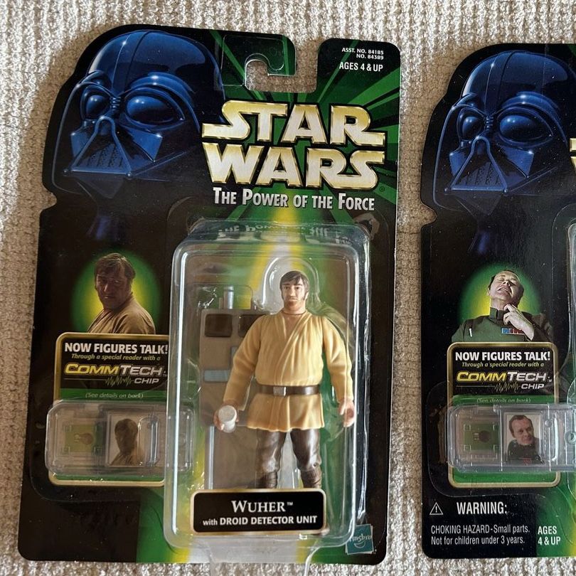 1999 Star Wars The Power of the Force Green Card Electronic CommTech Wuher Action Figure