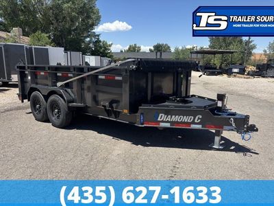 7x14 Diamond C LPT 207 Dump Trailer - 32" Sides - 15.5K GVWR - 14 Ply Tires, Board Brackets, Long Arm Tarp