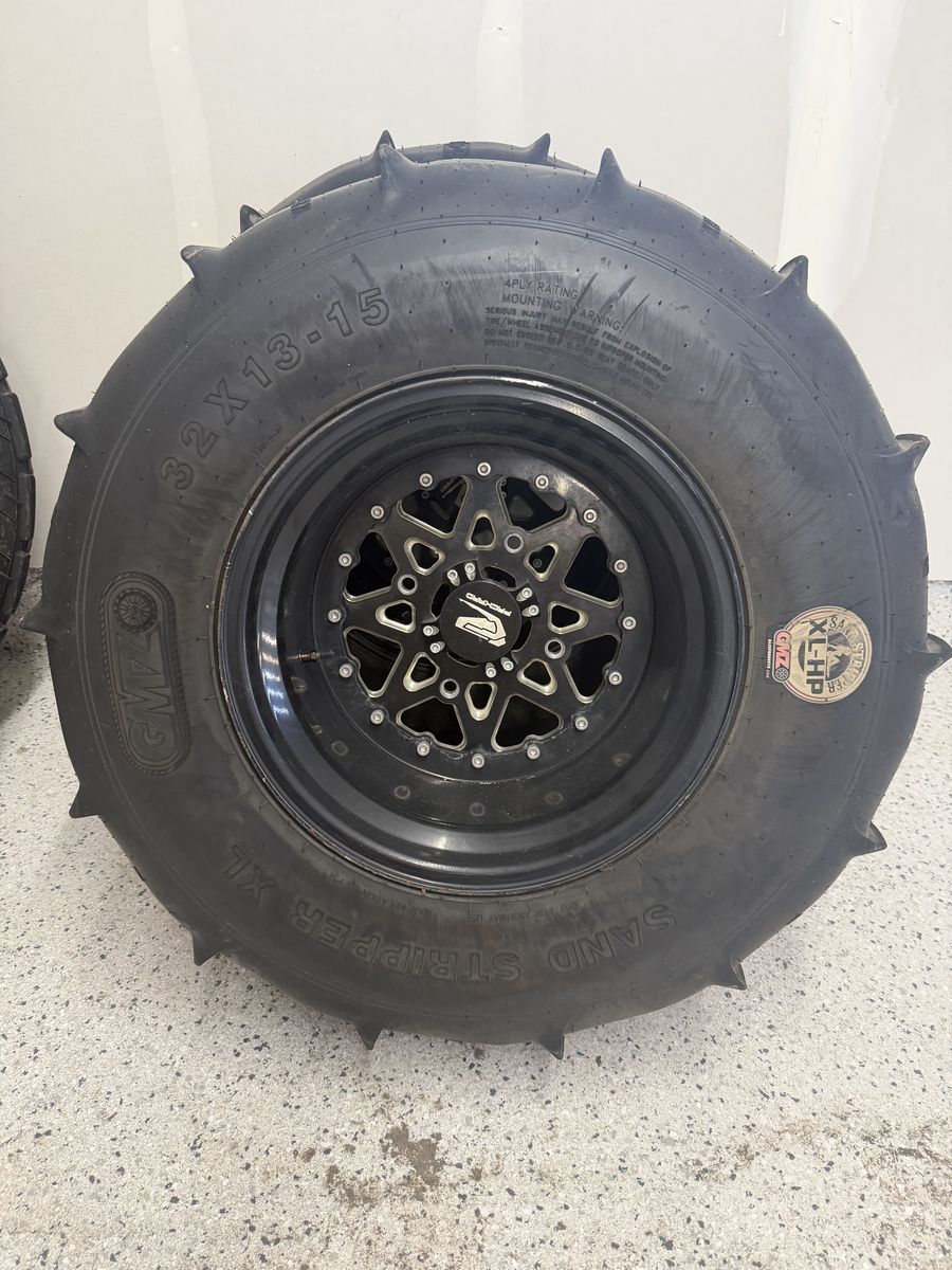 Sand Stripper XL 32x13-15 Paddle Tires w/ Packard Wheels – Like New