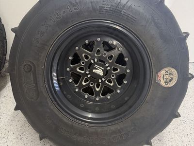 Sand Stripper XL 32x13-15 Paddle Tires w/ Packard Wheels – Like New