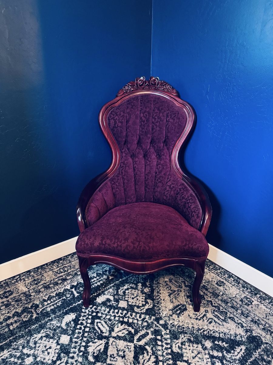 Victorian Rose Dark Academia Parlor Chair