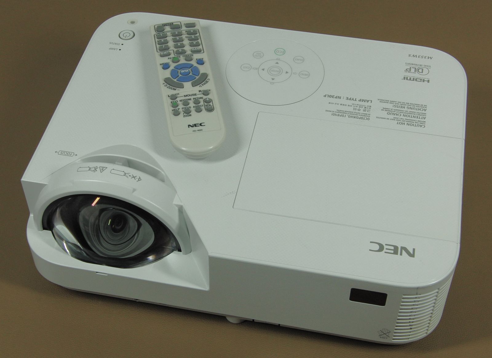 NEC M353WS Short Throw 3500 Lumens Projector