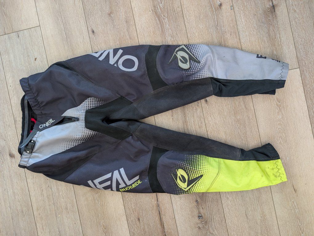 O'Neal MX Motocross Pants Size 28 EU 44 Black Gray Neon Yellow